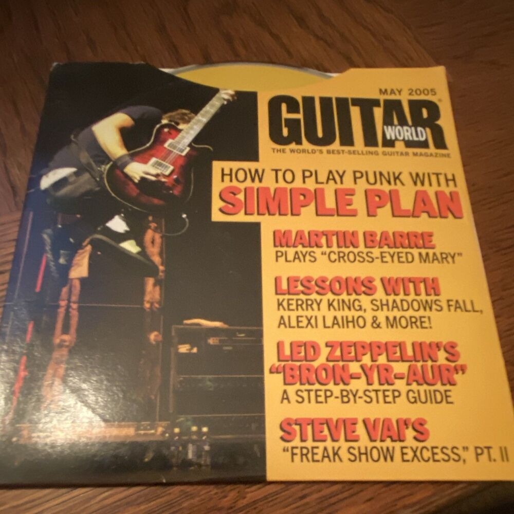Guitar World Magazine May 2005 CDRom How to Play Punk Led-Zeppelin Steve Vai